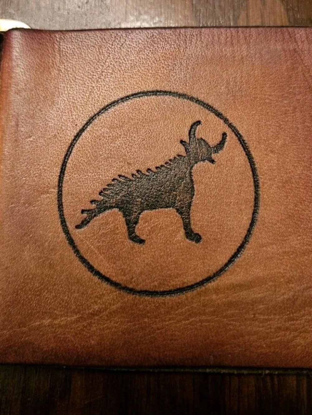Vgt Wallet Men's Brown Leather Single Fold For Cash 3 5/8" L× 3" W Hodag Monster